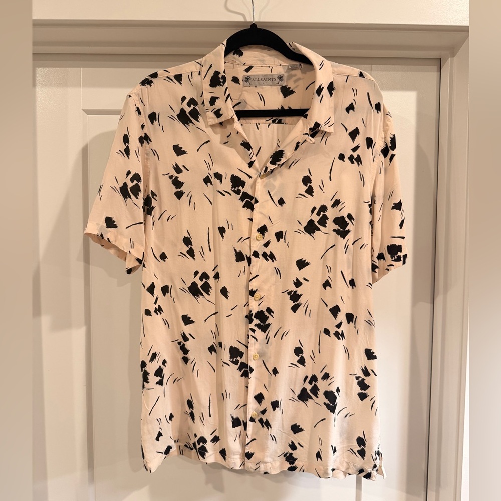 All Saints Men's Patterned Shirt - Size Large
